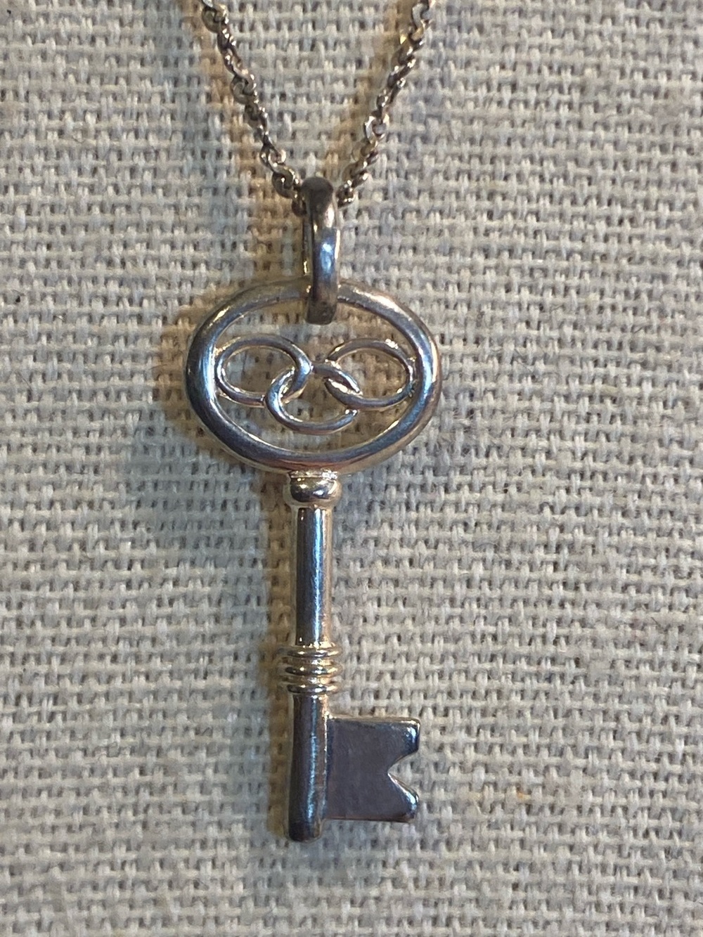 Sterling Silver Key Necklace 925 IBB Vintage Style Key Pendant 20”